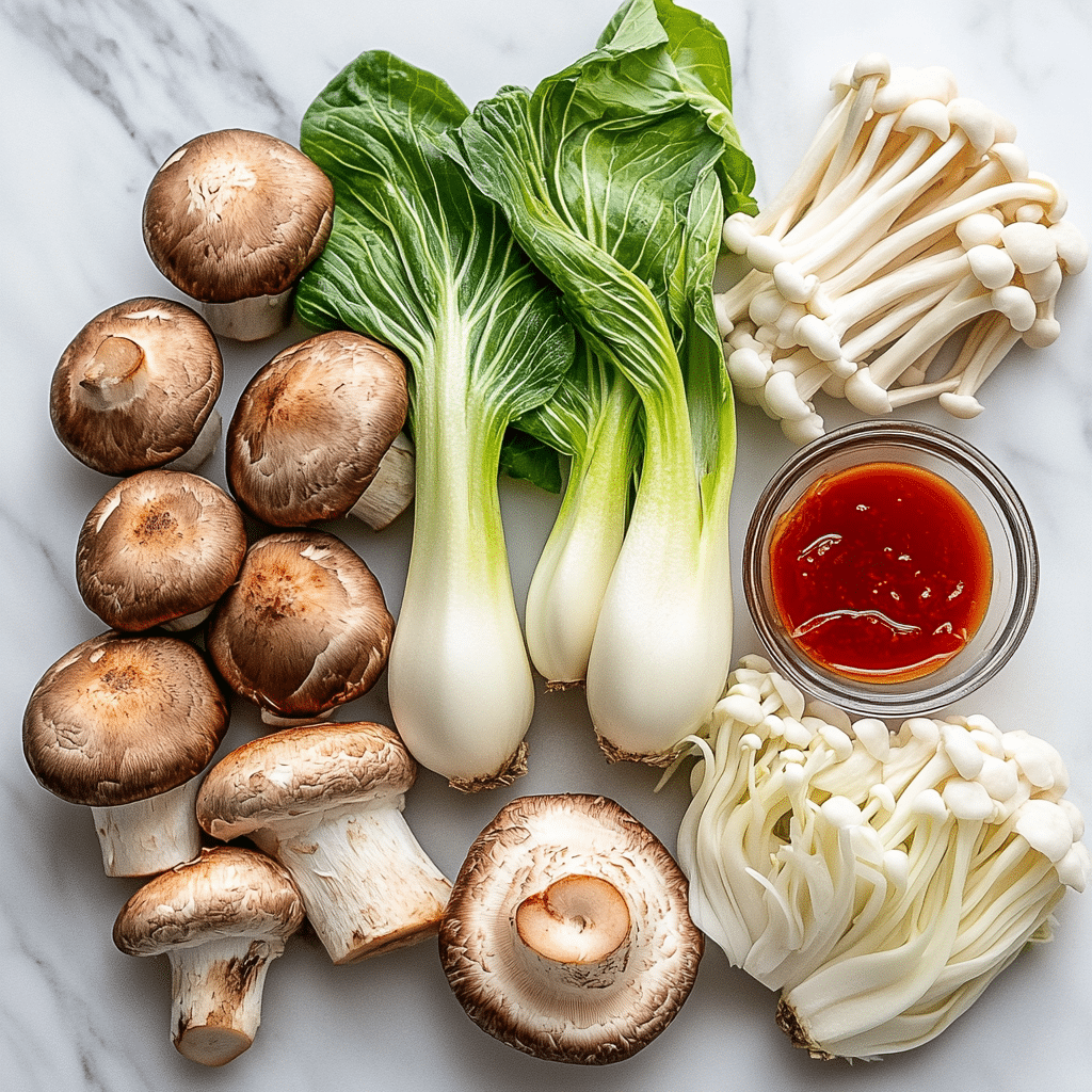 ingredients for easy one-pot vegan ramen