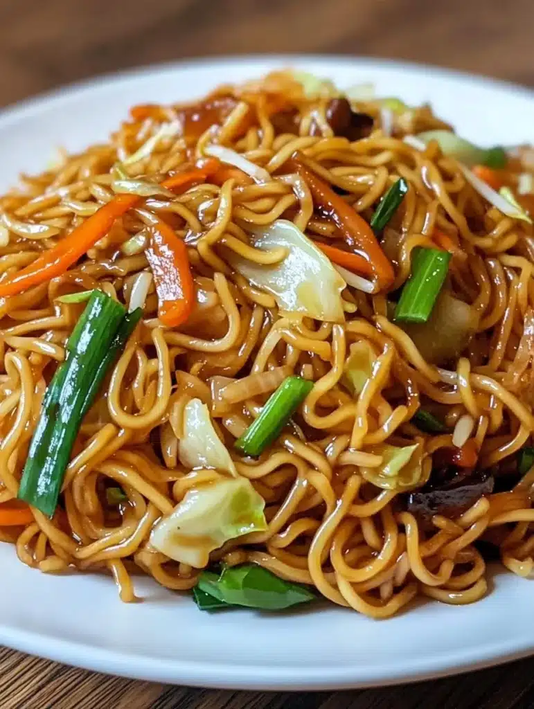 Delicious 15-minute Lo Mein with colorful vegetables and savory sauce
